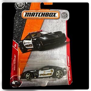 Matchbox '14 Corvette Stingray Police Car - Black & White